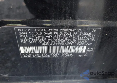 2007 Lexus Ls 460 z USA, uszkodzony, nr VIN JTHBL46F775015433